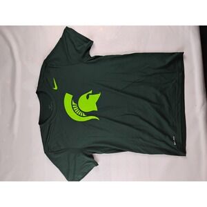 Nike Dri-FIT Michigan State Spartans T-Shirt Medium Green Athletic Tee